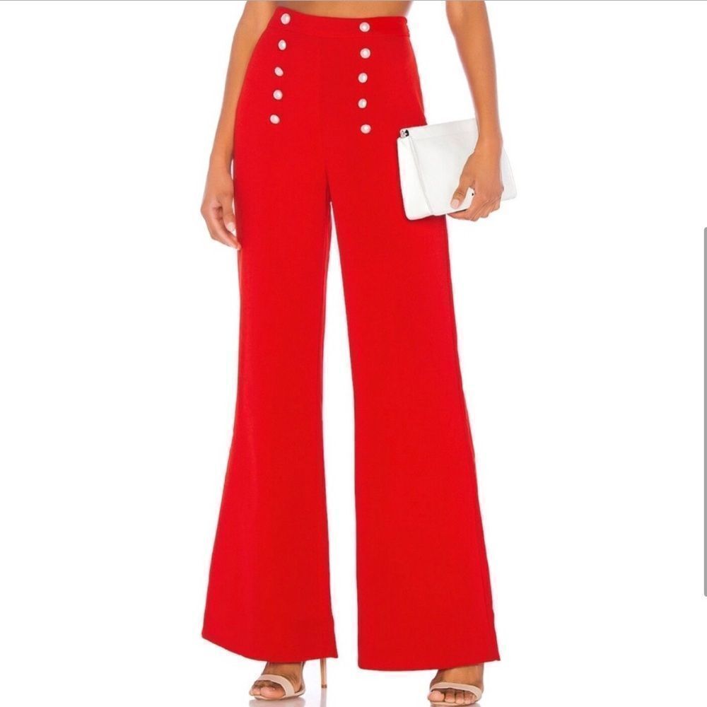 Likely James Wide Leg Pants Scarlet Red 12 NEW - Picture 10 of 13